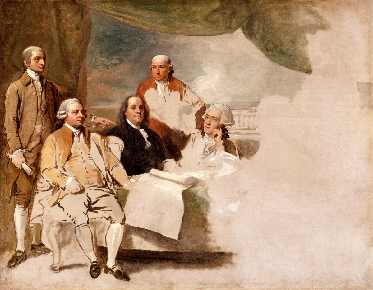 Benjamin West's 1783 painting of the American commissioners at the Treaty of Paris peace negotiations with Great Britain