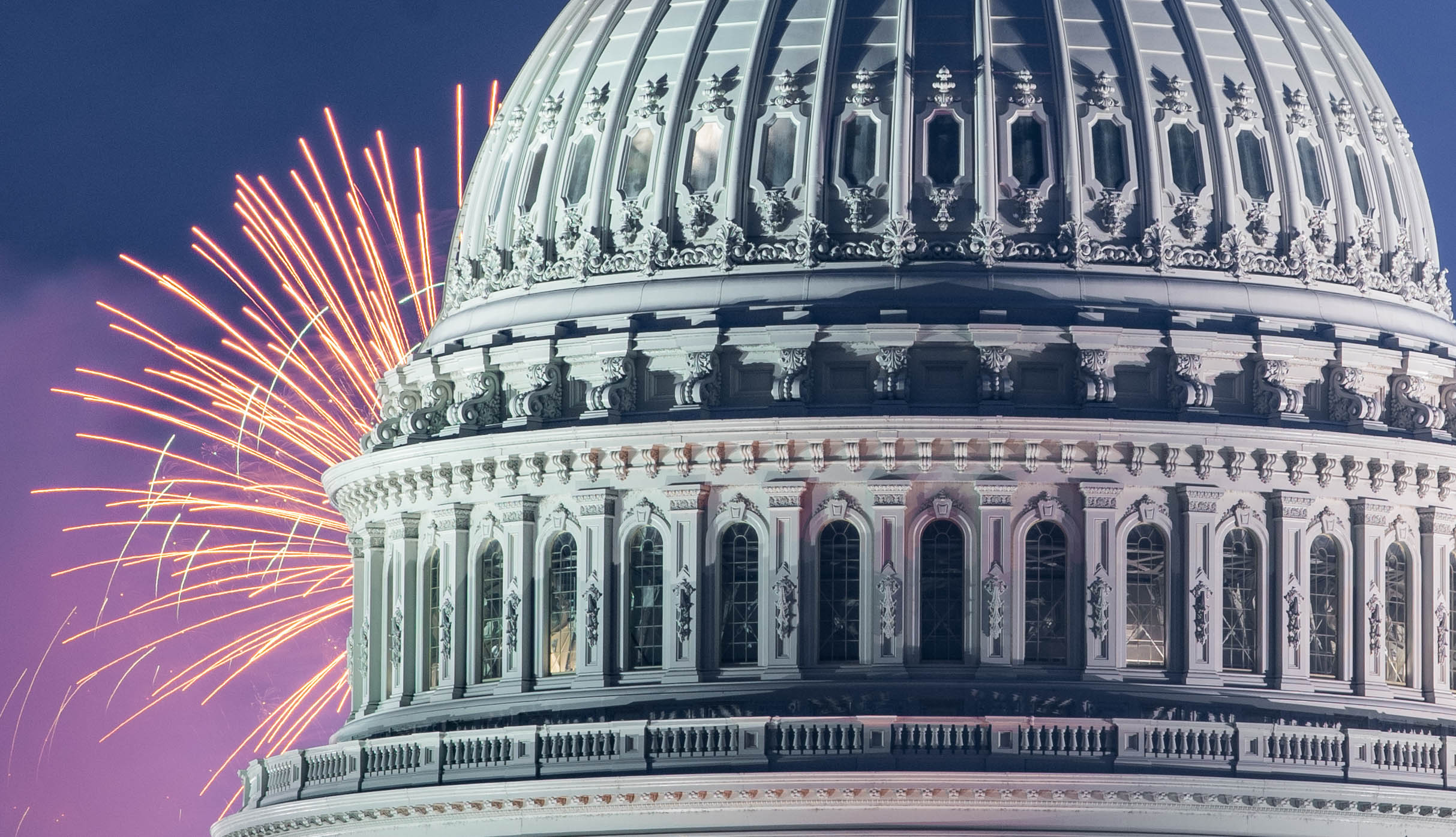Fireworks over the United States Capitol on the Fourth of July