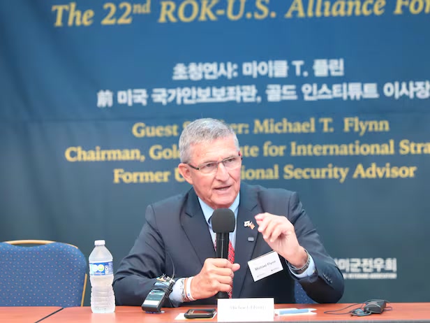Gen. Michael T. Flynn, Chairman of the Gold Institute, speaking at the 22nd ROK-U.S. Alliance Forum in Seoul