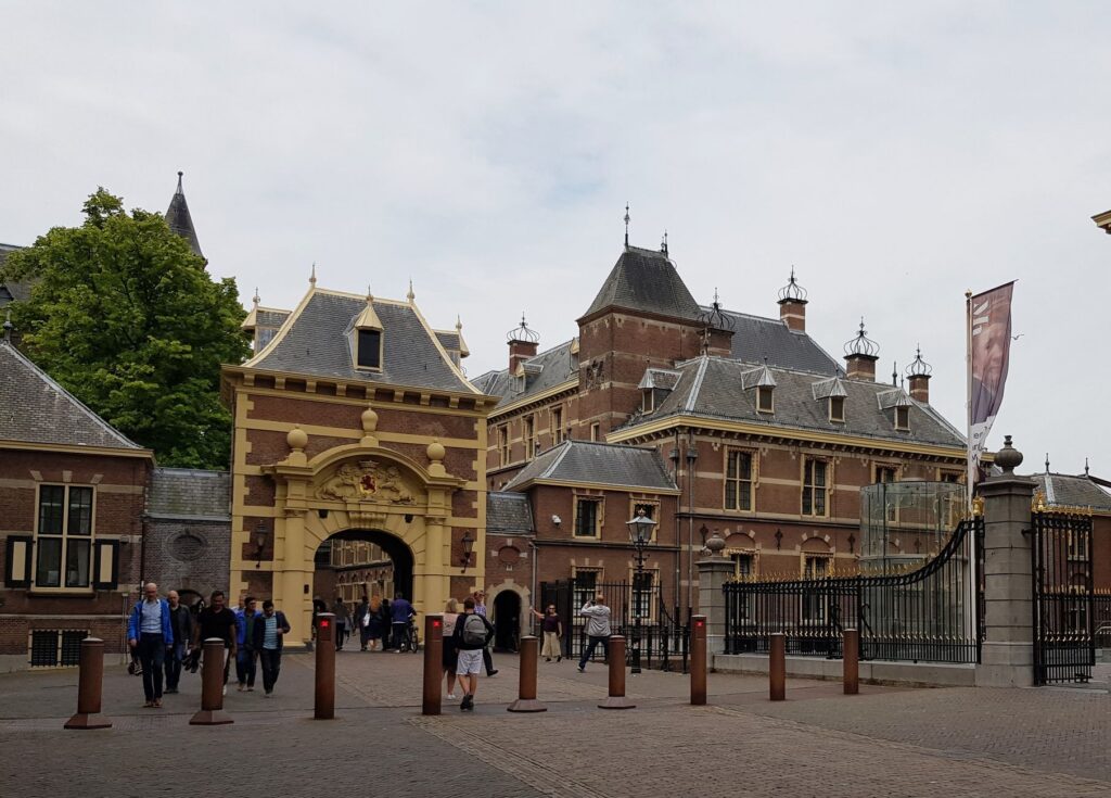 The historic Binnenhof entrance in The Hague, Netherlands