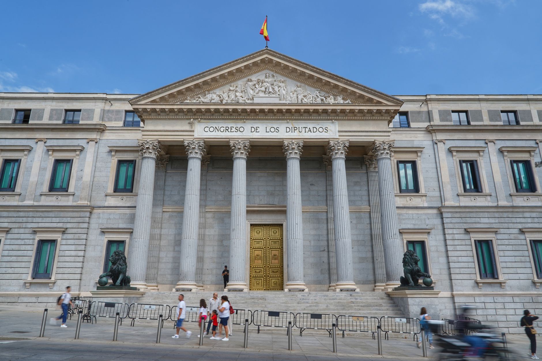Facade of the Congress of Deputies in Madrid, Spain