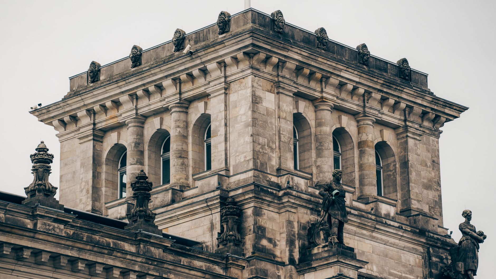 Corner tower of the Reichstag building in Berlin