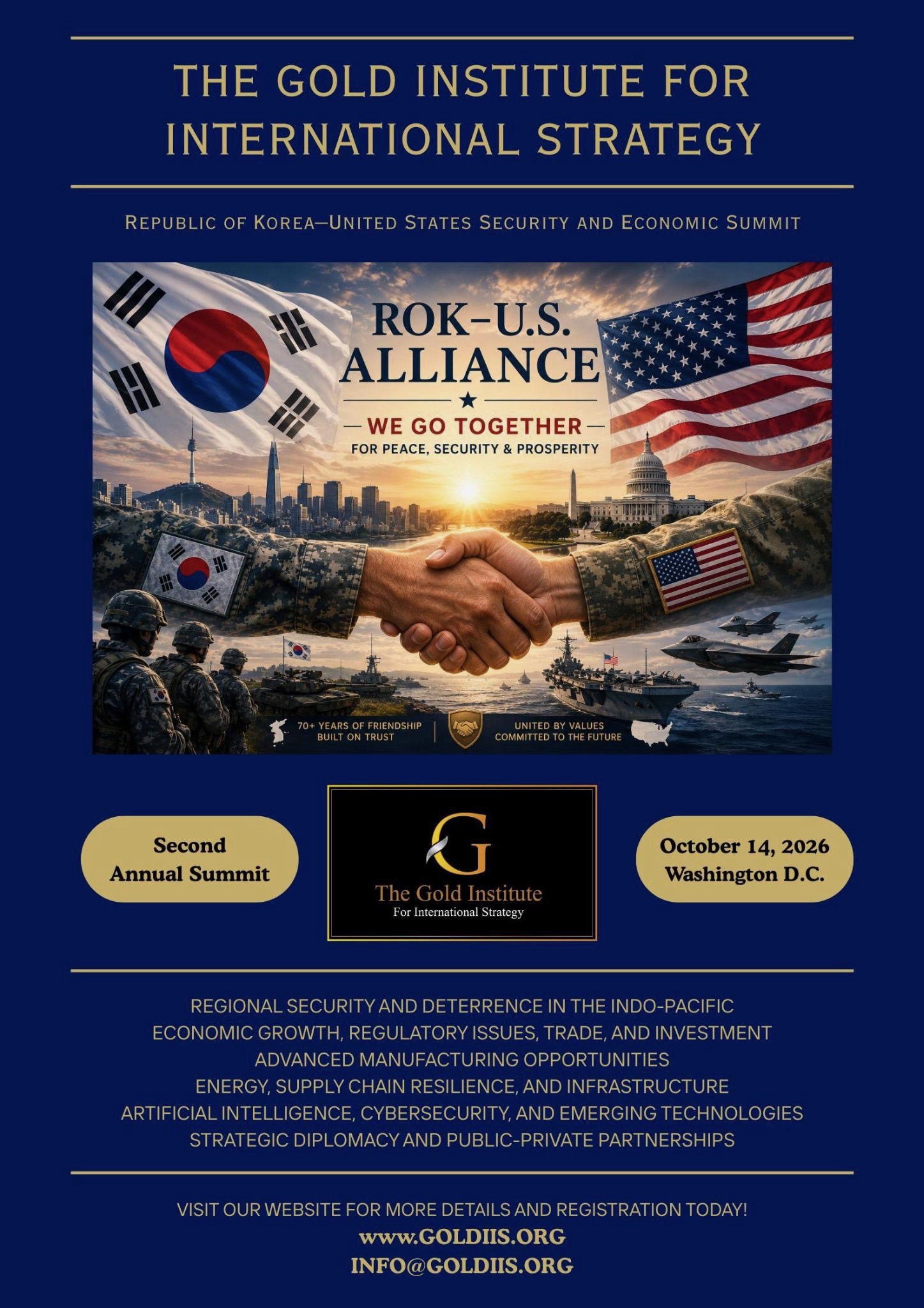 ROK-U.S. Alliance: We Go Together. Poster for the Republic of Korea and United States Security and Economic Summit, October 14, 2026, Washington, D.C.