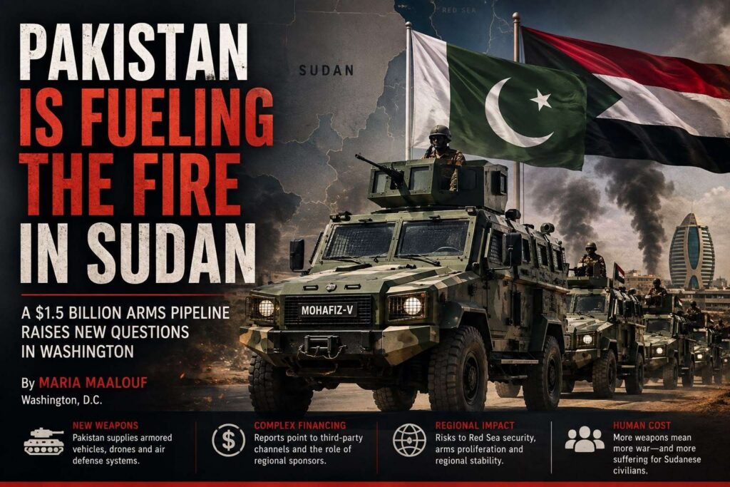 Armored vehicles in a Sudanese Armed Forces military parade