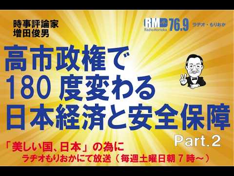 Toshio Masuda on his radio program discussing Japan's economy and security