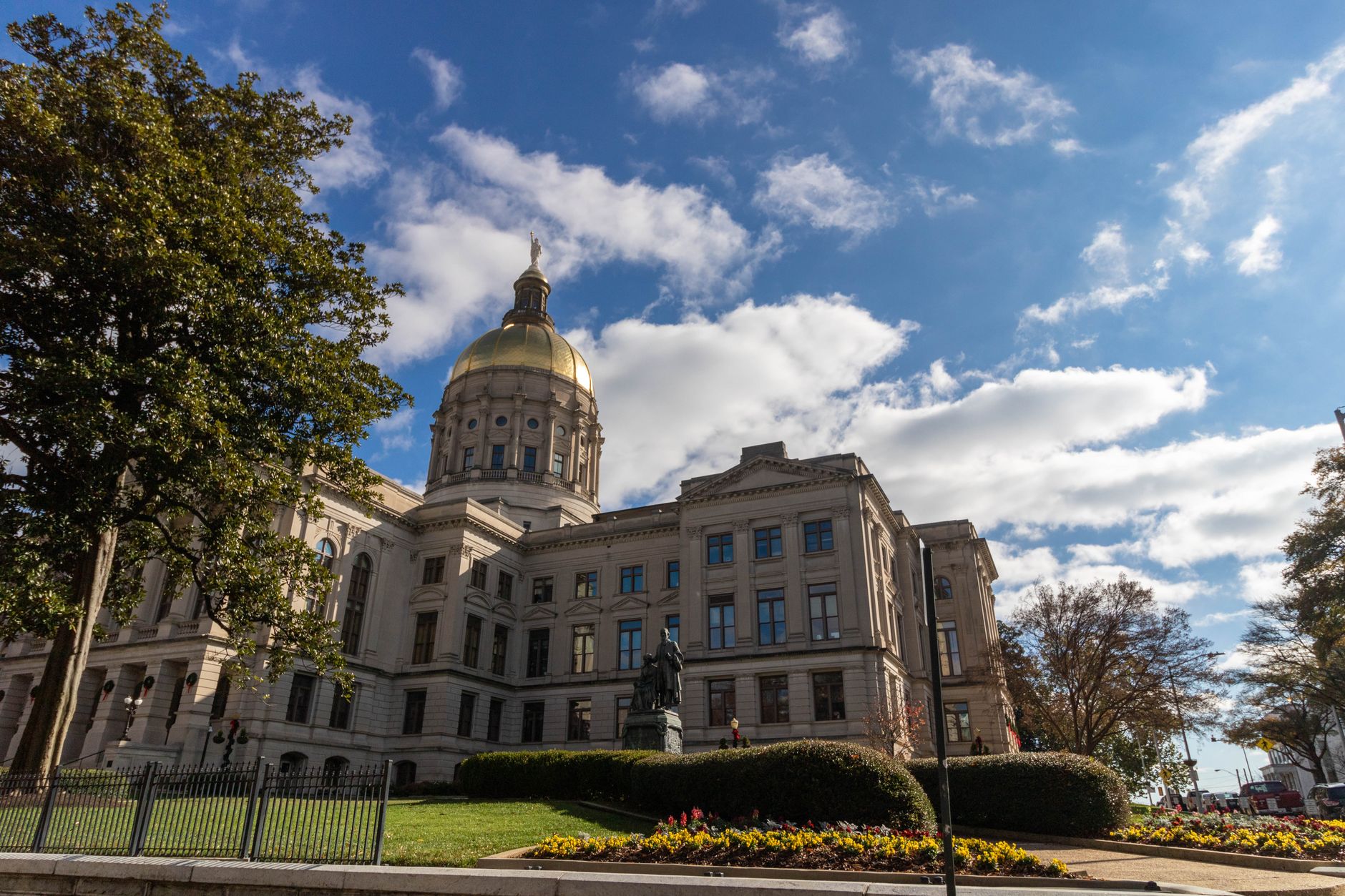 Georgia State Capitol building under a blue sky in Atlanta