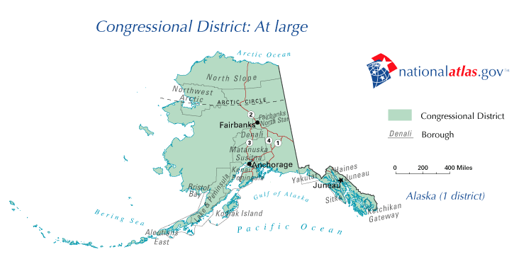 Map of Alaska's at-large congressional district