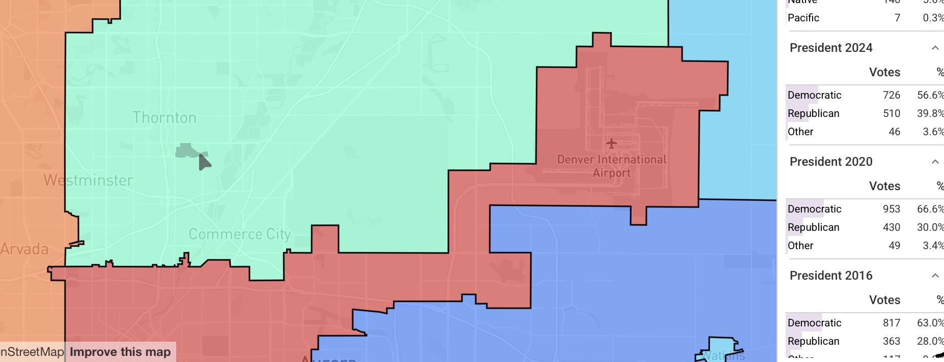 Results from an Adams County precinct near Thornton
