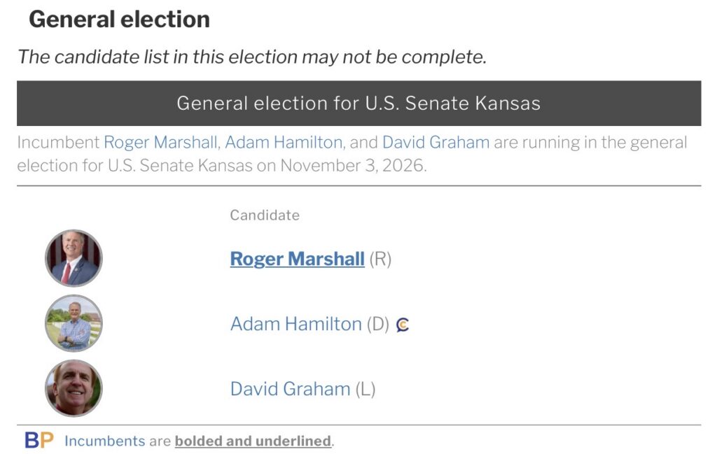 Roger Marshall and Adam Hamilton, candidates for U.S. Senate in Kansas