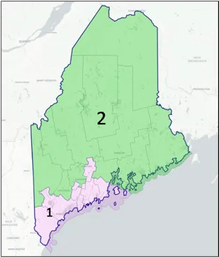 Map of Maine's 2nd Congressional District