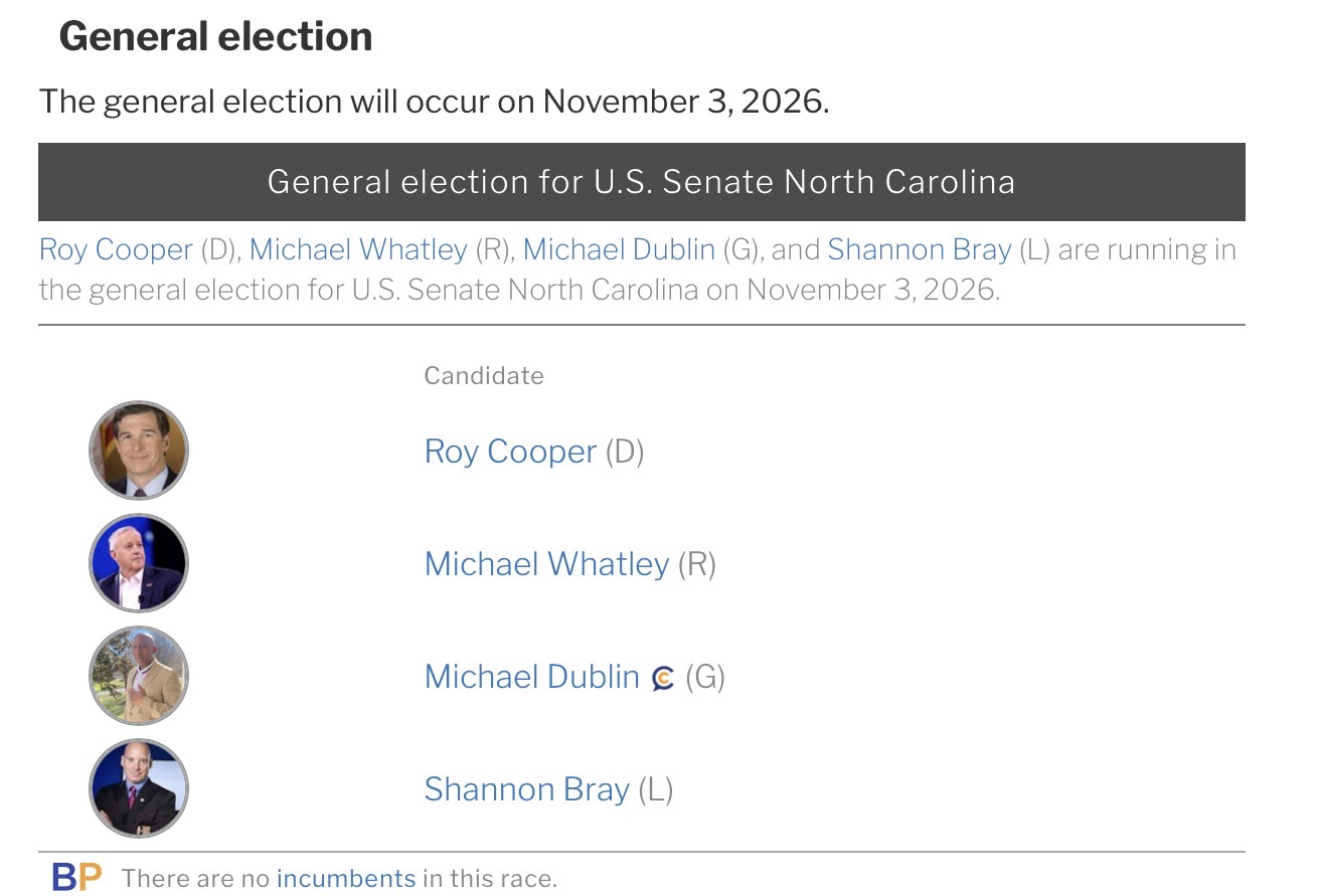 North Carolina Senate candidates Michael Whatley and Roy Cooper