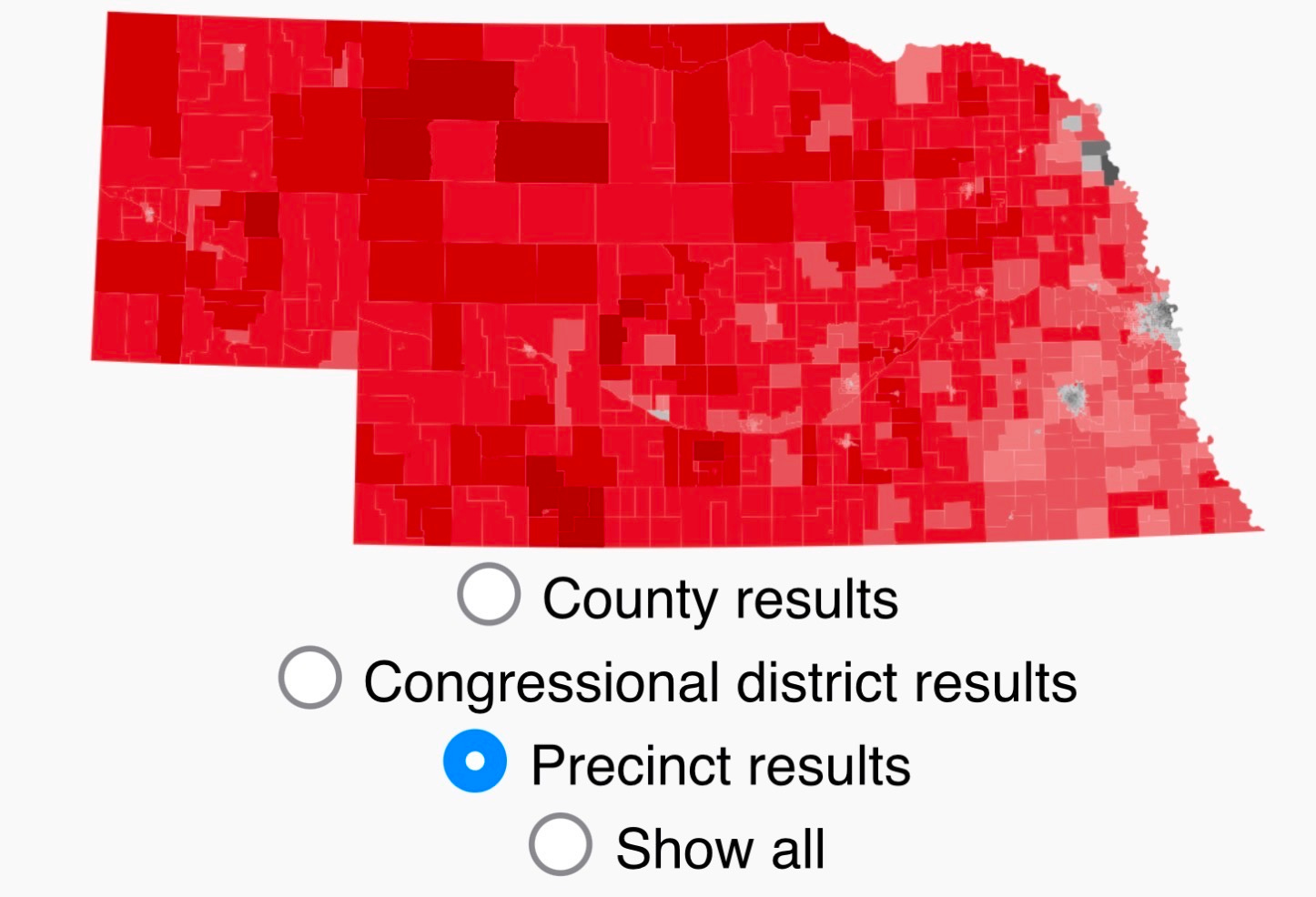 2024 Nebraska U.S. Senate results by county