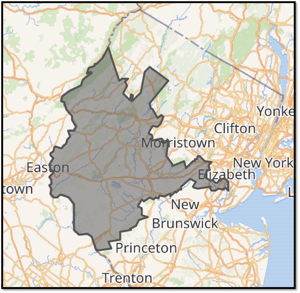 Map of New Jersey's 7th Congressional District