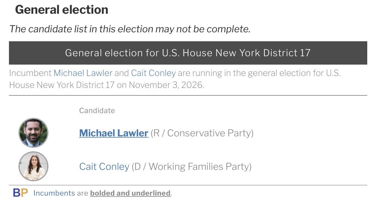 NY-17 candidates Mike Lawler and Cait Conley