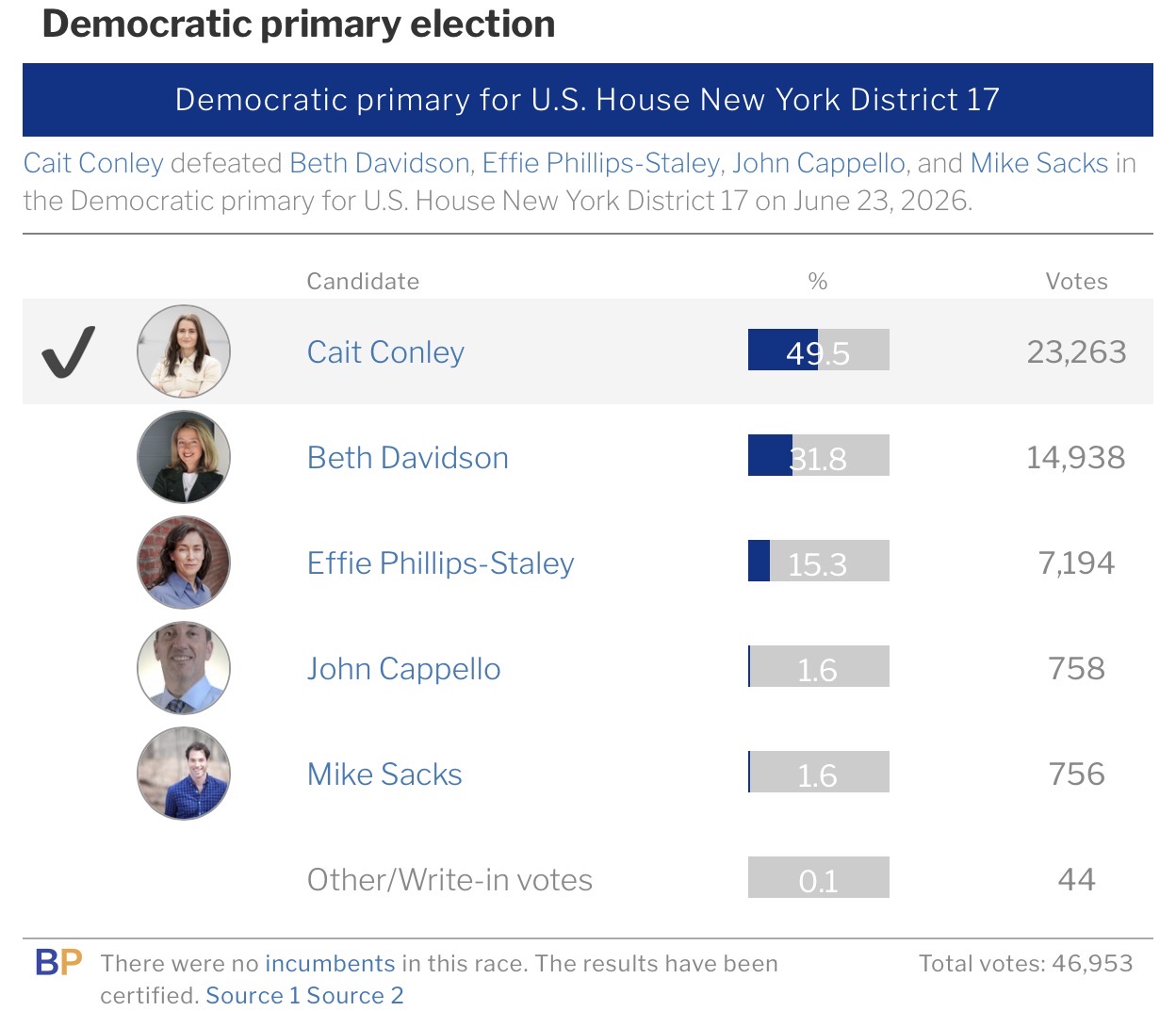 2026 NY-17 Democrat primary results