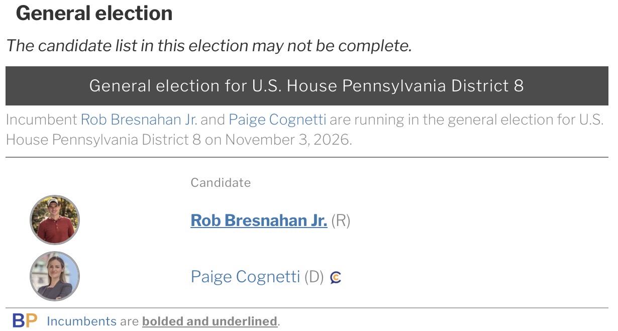 PA-8 candidates Rob Bresnahan and Paige Cognetti