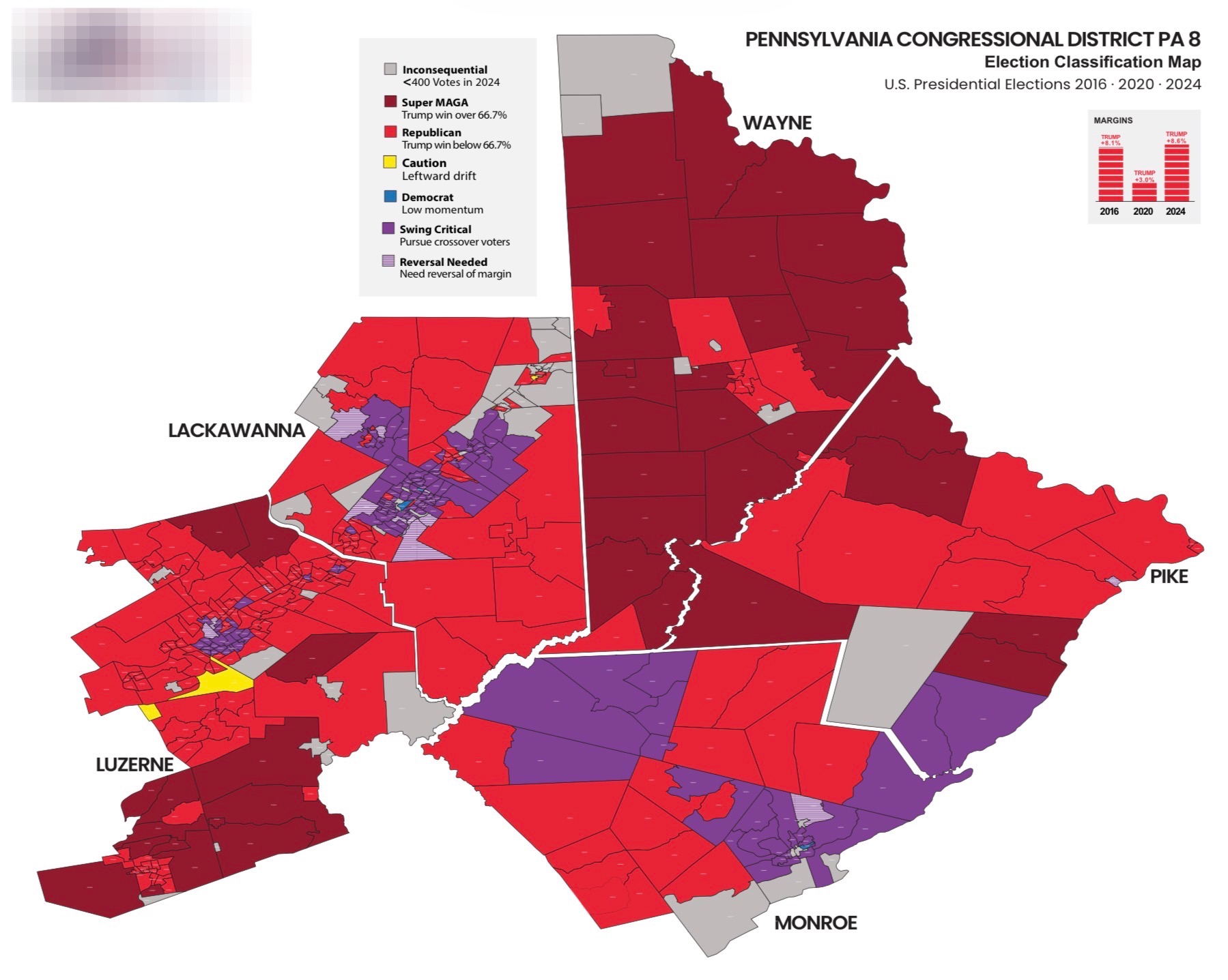 Captain K proprietary precinct map of PA-8