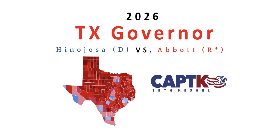 2026 Ten-Point Forecast: Texas Governor, Greg Abbott vs. Gina Hinojosa